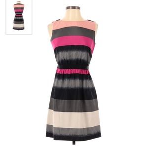 Ann Taylor Pink and Black Striped Dress